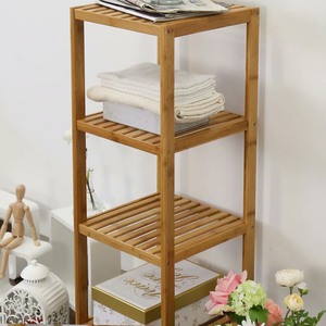 Étagère murale en bambou rustique 33x33x98cm, design artistique, décoration intérieure, présentoir à bijoux pour chambre et salle de bain - Product Image 5