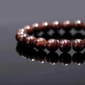 100% Natural Garnet Gemstone <b>Beaded</b> <b>Bracelet</b> 8 mm Smooth Vintage Style Christmas Jewelry for Engagement or Birthday - Product Image 4