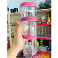 Grosir lebar mulut Jar makanan kelas bening plastik disesuaikan botol plastik transparan sabun Pot kemasan plastik 300ml 200ml