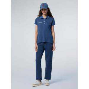 T-shirt Donna Polo North Sails Collezione AC38 in Denim Scuro Traspirante, Tessuto Oxford in Poliestere, Casual, Taglie Forti, Manica Corta - Product Image 1