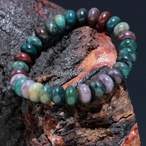 Natural Bloodstone Gemstone Healing <b>Bracelet</b> 8 mm Smooth Rondelle <b>Beads</b> <b>Bracelet</b> Balancing Protection <b>Bracelet</b> for <b>Men</b> & Women - Product Image 2