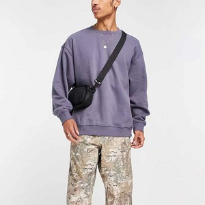 Venta caliente de moda al por mayor de los hombres de lavado ácido sudaderas 100% algodón personalizado O cuello Vintage sudaderas para hombres ropa básica - Product Image 4