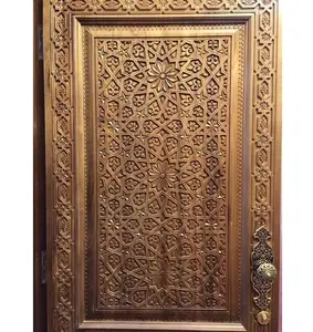 wooden door good quality wooden carved door with beautyfull flower design use for decoration home and living room