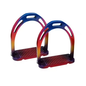 Equipo ecuestre de construcción Premium Estribos para carreras de caballos Estribos para montar a caballo de estilo inglés cómodos de aluminio - Product Image 1