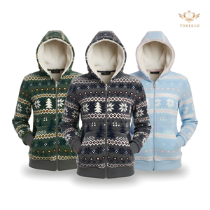 Sudadera con Capucha de Algodón con Cierre para Mujer, Talla Grande, Abrigo Cálido de Invierno de Manga Larga, Estampado Informal, Ropa Exterior, ODM OEM al por Mayor - Product Image 1