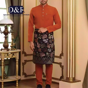 ชุดสูทสำหรับผู้ชายมาเลย์ชุดเสื้อผ้าอิสลามแขนยาวแบบบาจูเมเลย์ชุด2ชิ้นสุดหรูของผู้ชายมาเลเซีย OEM - Product Image 3