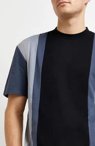 Camiseta de algodón al por mayor de fabricante para hombre jersey con estampado 3D de logotipo personalizado y Diseño a rayas de longitud corta - Product Image 5