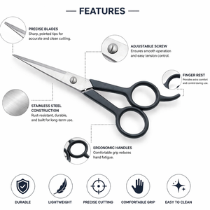 Ciseaux de coiffure professionnels de 5,7 pouces en acier inoxydable, ciseaux de coupe de salon ergonomiques, outil de barbier - Product Image 2