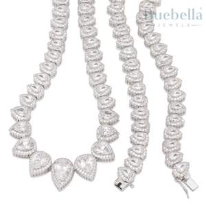 Venta caliente 925 Plata 14K Chapado en Oro 16mm Cadena DE TENIS cortada en pera para hombres Collares de moissanita Premium - Product Image 5