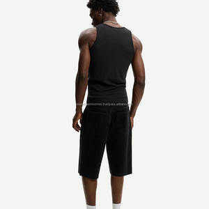 Pantalones cortos deportivos de punto medio de algodón personalizados para hombre, pantalones cortos calientes de talla grande para verano, playa, ajuste holgado, cordón antiarrugas OEM - Product Image 6