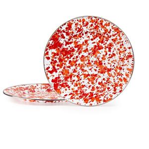 Assiette de service ronde en émail pour les pâtes, les aliments ou les gâteaux, assiette de service décorative en acier inoxydable faite à la main - Product Image 5