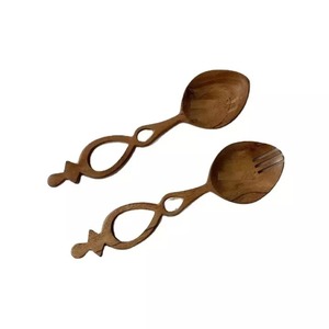 Cuillères en bois uniques faites à la main Serveur à salade pour la maison Cuisine Restaurants Hôtel Utilisation Outils de cuisine Vaisselle Dîner Ware - Product Image 6