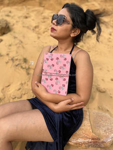 Nouveau vrai tissu de couverture rigide fait à la main journaux de fermeture de fil sécurisé Boho Vintage couverture colorée non doublée journaux intimes en feuilles recyclées - Product Image 4