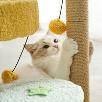 Tour pour chat en chanvre et cactus, multi-niveaux, avec lit surélevé de 30 cm et poteau à gratter en sisal, pour tous les chats d'intérieur - Vente en gros
