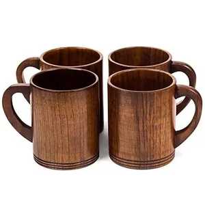 Tazas de cerámica ecológicas hechas a mano, tamaño personalizado, diseño Vintage, taza de madera para té, café, leche, jugo para fiestas, regalos promocionales - Product Image 6