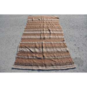 3.7x7.3 ft Turkish Rug, Vintage Area Rug, <b>Brown</b> Persian <b>Wool</b> Rug - Product Image 1