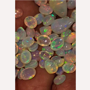 หินโอปอลเอธิโอเปีย97 CTS จำนวนมาก8x5มม. 8x6มม. 9x7มม. ลูกแพร์ทรงรีตัดอัญมณีสีขาวเรา $127ทั้งหมด90ชิ้น iroc - Product Image 1