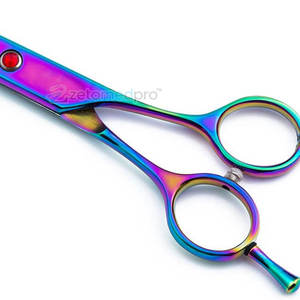 Ciseaux de précision pour la coupe de cheveux, titane arc-en-ciel, salon, ciseaux à cheveux en titane arc-en-ciel pour barbiers et stylistes - Product Image 4