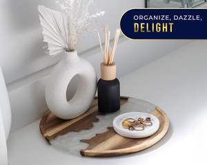 Bandeja de madera de resina personalizable de alta calidad para decoración del hogar y servicio Ideal para fiestas y bodas Soluciones de catering - Product Image 3