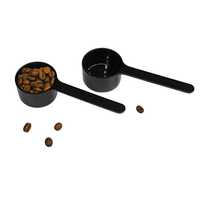 Cuillère doseuse noire en PP de 30 ml avec fond coulissant, cuillère à café réutilisable de qualité alimentaire pour poudre de protéines, thé au lait