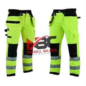 Pantalones de trabajo de seguridad reflectantes de alta visibilidad personalizables Ropa de trabajo de algodón a prueba de agua con logotipo personalizado multibolsillos - Product Image 1