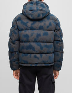 Chaqueta Acolchada de Lona para Hombre, Estilo Casual, Impermeable, con Capucha y Cuello Camisero, Cierre de Cremallera, Talla Grande, para Invierno - Product Image 5