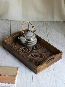 Venta caliente nuevo estilo madera rectángulo diseño comida y fruta servir bandeja bebida servir bandeja decoración utensilios de cocina bandeja de madera para servir - Product Image 6