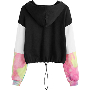 Logo personnalisé Crop Top Hoodies Femmes Vêtements 100% Coton Polaire Surdimensionné Femmes Pull Cropped Hoodies Sweatshirts - Product Image 2