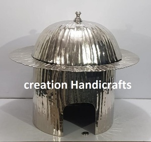 Réchaud en métal de vente chaude fabriqué en métal en aluminium et en acier inoxydable pour le service de buffet avec finition argentée - Product Image 2