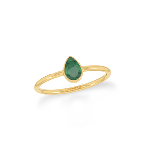 Anillo Minimalista de Diseño Hecho a Mano con Engaste de Esmeralda Natural y Baño de Oro de 18K, Anillo Apilable para Regalo - Product Image 3
