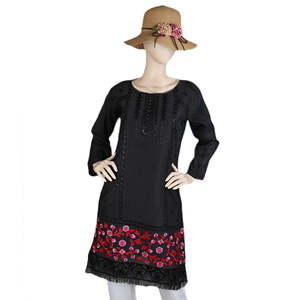 Kurti Bordado Elegante para Mujer - Negro - Product Image 4