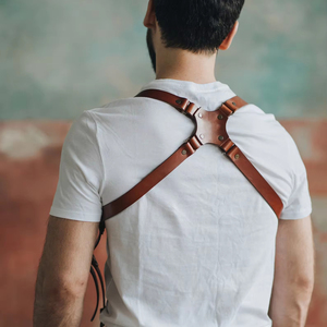 Arnés de hombro ajustable para hombre, accesorios de cuero negro de talla grande para hombre, parte superior del cuerpo, pecho de cuero vegano, moda de 2017 - Product Image 1