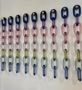 Chaîne en acrylique faite à la main, mode rétro, chaîne en résine acrylique de couleur, amovible par Decor World Expo - Product Image 1