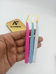 Precio al por mayor Aplicador de pestañas Pinzas Tira de visón de acero inoxidable sostenible Aplicador de pestañas postizas con punto de oro - Product Image 4