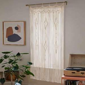 Elegant Macrame Door <b>Curtain</b> for Everyday <b>Spaces</b> Handcrafted with Soft Flow Rectangle Shape for Diwali Decor - Product Image 1