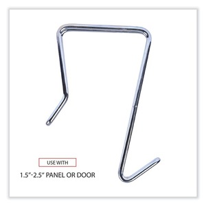 Alera ALECH1SR Single-Sided Stainless Steel Partition Garment <b>Hook</b> <b>Over</b>-the-<b>Door</b>/Panel Mount 1.5-2.5 Panel Systems Silver Finish - Product Image 4