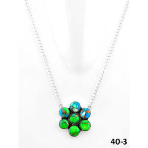 Collier artisanal du sud-ouest, objet culturel de collection, paon et dahlia en argent sterling - Product Image 2