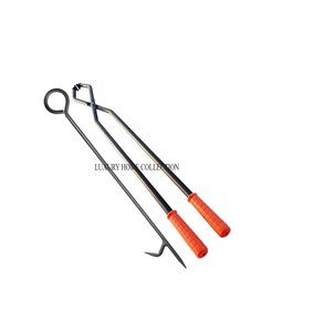 Juego de herramientas para fogatas de acero resistente con revestimiento antioxidante de primera calidad, asas de agarre fuertes, soporte de troncos seguro para exteriores para uso con fuego - Product Image 6