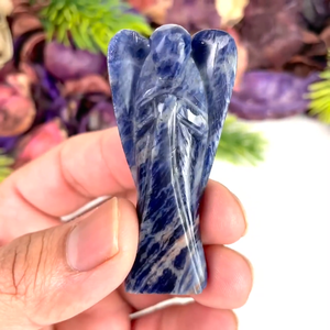 Venta al por mayor sodalita cristal ángeles 1-5 pulgadas tallas de piedra curativa a granel para Reiki, meditación y decoración - Product Image 6