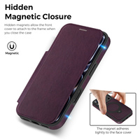 Nouvelle coque en PU pour iPhone 18 Pro Max/18 Pro/17 Air/16 Plus/15 avec porte-cartes magnétique, protection intégrale antichoc pour téléphone