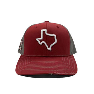 Casquette de camionneur rouge à contours Texas State personnalisable, broderie 3D, dos en maille, mode sportive, fabricant fabriqué au Vietnam - Product Image 1