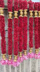 Guirnalda de jazmín Artificial de tela sintética, cadena de ramo de rosas, recién llegado, boda del sur de la India, despedida de soltera, Diwali, Año Nuevo - Product Image 3