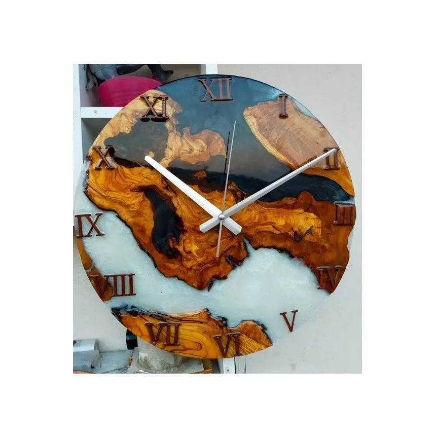Luxury Design Black & White Resin Wooden Wall Clock For Home At Inexpensive Price High Quality Wall Clocks For Livingroom