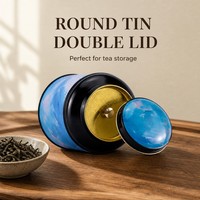 Vente en gros de pots en métal hermétiques avec couvercle intérieur, boîte ronde de luxe pour le thé, les boissons, les aliments en conserve, les bonbons à la menthe, l'emballage du safran