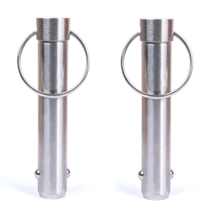 Pasador de liberación rápida OEM de acero inoxidable con anillo, resorte y bloqueo de bola, diámetro y longitud para fijación de equipos - Product Image 1