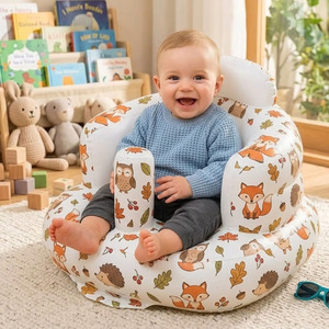 Sofá Inflable para Bebés Polar Bear, para Bebés de <span class=keywords><strong>3</strong></span> Meses en Adelante, Asiento de Piso para Comer con Bomba de Aire Integrada - Product Image 2