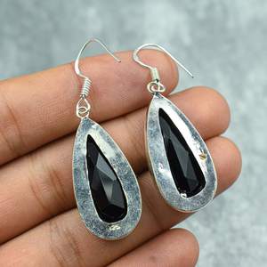 Pendientes de Ónice Negro, Plata de Ley 925, Joyería Hecha a Mano, Pendientes de Piedras Preciosas, Regalo para Ella - Product Image 2