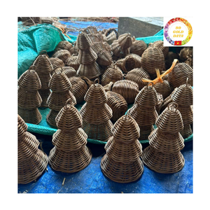 Juego de adornos colgantes para árbol de Navidad de ratán Natural, mimbre rústico hecho a mano, decoración para el hogar, casa de campo, decoración Bohemia - Product Image 3