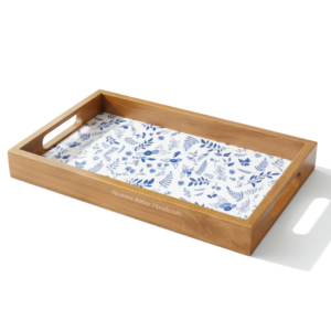 Bandeja de Servir Rectangular Moderna de Madera con Estampado Esmaltado, Bandeja Decorativa para Mesa de Cocina, Plato para Bodas, Nuevo Proveedor Mayorista de Bandejas Decorativas - Product Image 2