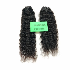 100% Remy Cuticule Aligné Extensions de Cheveux Humains Vierges Double Trame Machine Bouclés Temple Indien Bundles de Cheveux Humains - Product Image 4